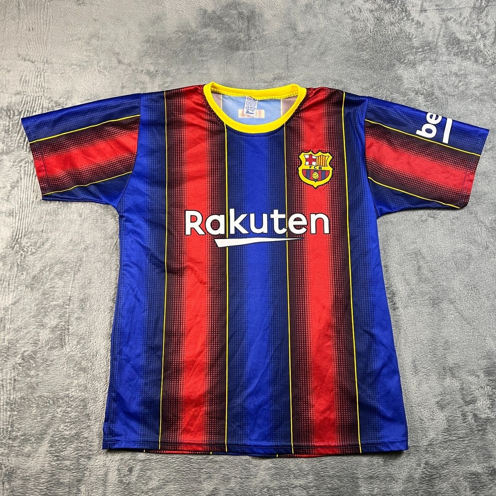 Vintage Remini FC Barcelona 2020/21 Home Jersey Mens Medium Multicolor Striped